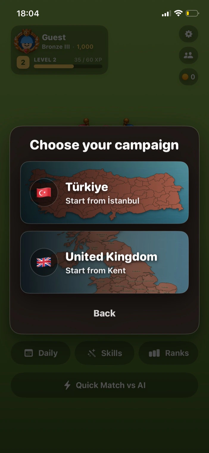 Campaign selection
